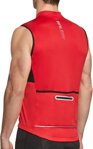BALEAF Camiseta de ciclismo sin mangas para hombre, camiseta de ciclismo de carretera, camisetas sin mangas, bolsillos con cremallera completa, SPF