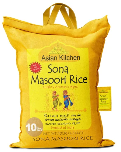 Miniatura 12 de Asian Kitchen Brown Sona Masoori - Arroz envejecido de 40 libras, 40 libras (40.0 lbs) de arroz de grano corto ~ Todo natural Apto para gluten