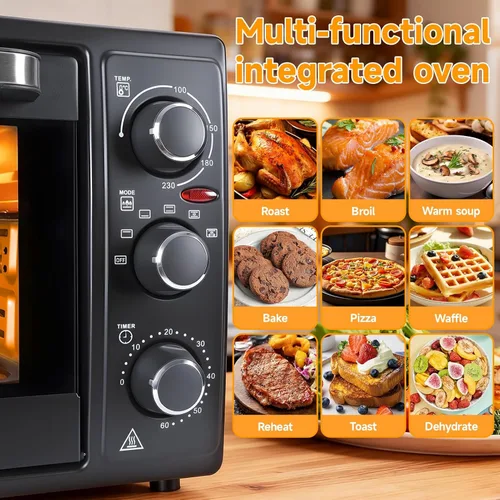 Miniatura 7 de Horno de encimera combinado de freidora de vapor y aire de 34 cuartos de galón / 32 litros, 1500 W, horno tostador multifuncional con temporizador