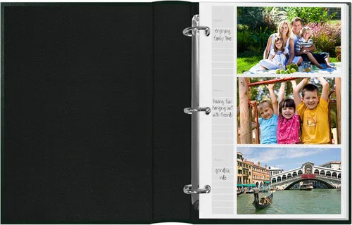 Miniatura 3 de Pioneer Photo - Álbum de fotos con 204 bolsillos encuadernado en anillo para impresiones de 4 x 6 pulgadas, cuero bonded verde cazador con cubierta