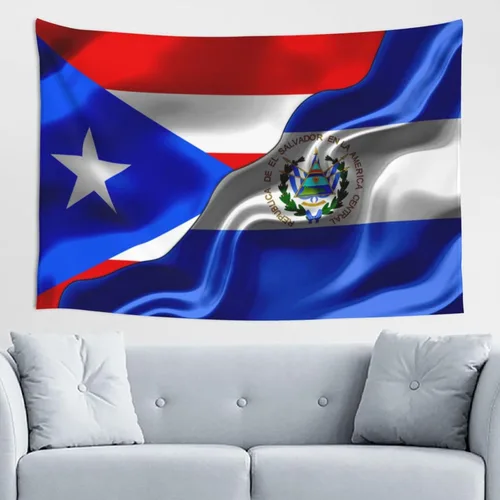 Miniatura 9 de Tapiz de bandera de Jamaica Puerto Rico y Jamaica, 60 x 40 pulgadas, divertido tapiz estético, arte de pared para dormitorio, sala de estar, colgar