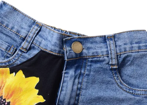 Miniatura 6 de Bbay - Conjunto de ropa de verano para niñas de 2 a 7 años de edad, chaleco a rayas con volantes, camiseta y pantalones cortos