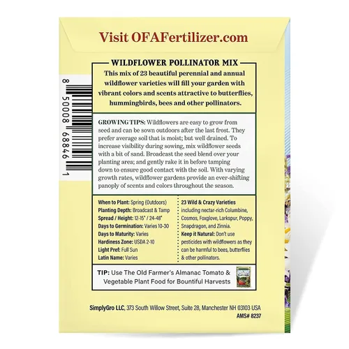 Miniatura 3 de The Old Farmer's Almanac Semillas de Flores Silvestres Premium Mezcla de Polinizadores de 23 Variedades - Sin OGM, Polinización Abierta - Columbine