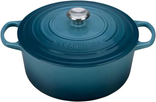 Miniatura 5 de Le Creuset Signature horno francés redondo de hierro fundido esmaltado, 7-1/4 cuartos de galón, Cacerola de hierro fundido 6.85 L, Marseille
