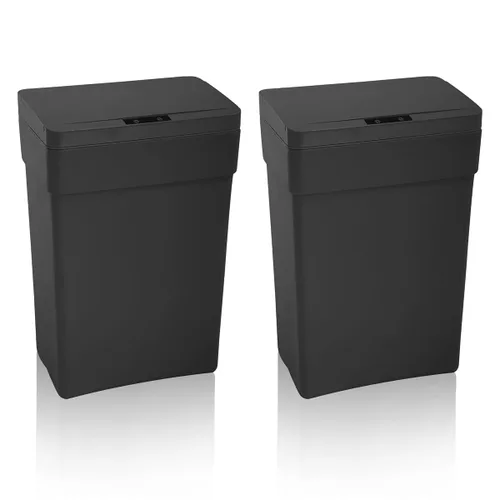 Miniatura 19 de Dkeli Bote de basura automático de 13 galones para cocina, baño, dormitorio, oficina en casa, de plástico de alta capacidad sin contacto con tapa