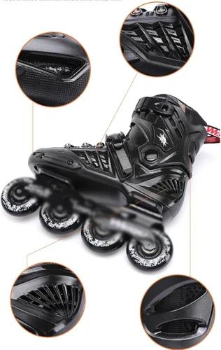 Miniatura 8 de Patines en línea para adultos, zapatos de patinaje de velocidad para mujeres y hombres, para deportes al aire libre, recreación de fitness, patines