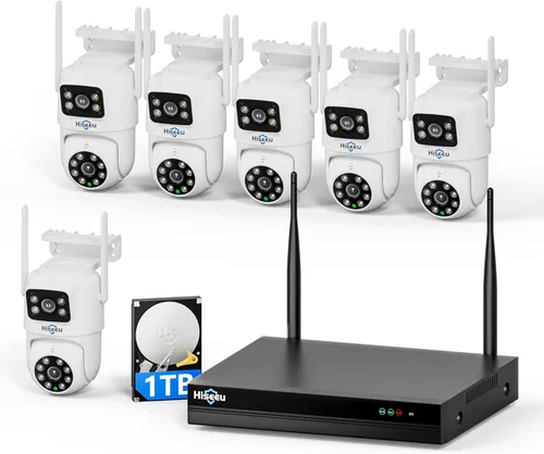 Miniatura 11 de Hiseeu - Cámaras de seguridad inalámbricas para exteriores, WiFi Pro de 5G y 2.4G, sistema de cámara de seguridad inalámbrica para el hogar, lente