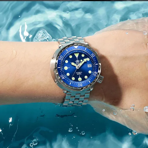Miniatura 6 de ADDIESDIVE Relojes de buceo para hombre, 1.870 in, reloj de pulsera automático Nh35, impermeable, 300 M, esfera luminiscente cromada, My-H5