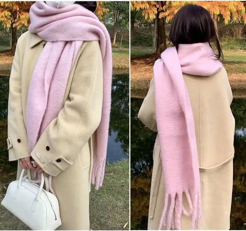 Miniatura 17 de Bufanda grande y gruesa de gran tamaño, esponjosas, de lana grande, gruesa, cálida para invierno