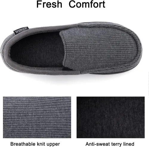 Miniatura 9 de ULTRAIDEAS Pantuflas Carver para hombre, mocasín, zapatos de casa con espuma viscoelástica