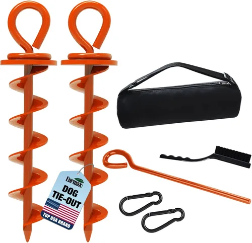 Miniatura 36 de Eurmax USA Estaca de amarre resistente para perros grandes de hasta 210 libras, estacas para perros para exteriores, anclaje de suelo para correa