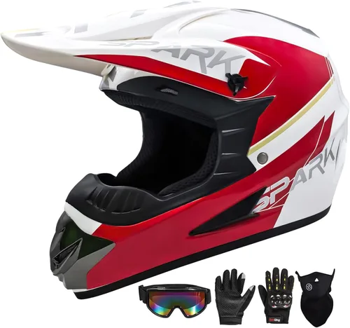 Miniatura 14 de Casco de motocross juvenil para niños, aprobado por el DOT, equipo de seguridad de cara completa para bicicleta de montaña, ATV, motocross