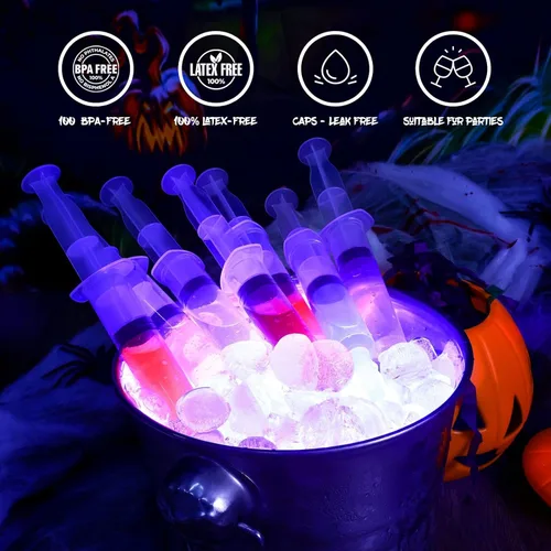 Miniatura 6 de Paquete de 60 jeringas de gelatina – Jeringa de plástico de 1.0 fl oz/1 oz con tapa de punta para líquido sin BPA, capacidad reutilizable Jelly Shot