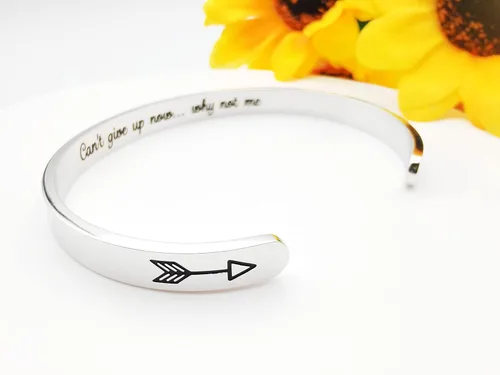 Miniatura 321 de Pulseras inspiradoras para mujer, joyería de acero inoxidable, con refranes, pulsera motivacional con mensaje oculto, pulseras grabadas para mejor