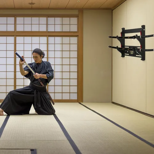 Miniatura 3 de Barydat Soporte de pared Katana para espada samurái, soporte de pared para colgar espada japonesa Wakizashi Hobby Collection Regalos para hombres
