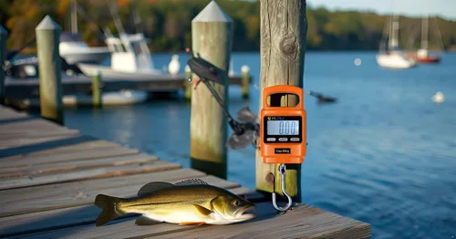 Miniatura 6 de Klau - Báscula portátil de pesaje para peces, naranja, 100 libras / 1600 onzas Escala colgante digital resistente, pantalla LCD con luz de fondo