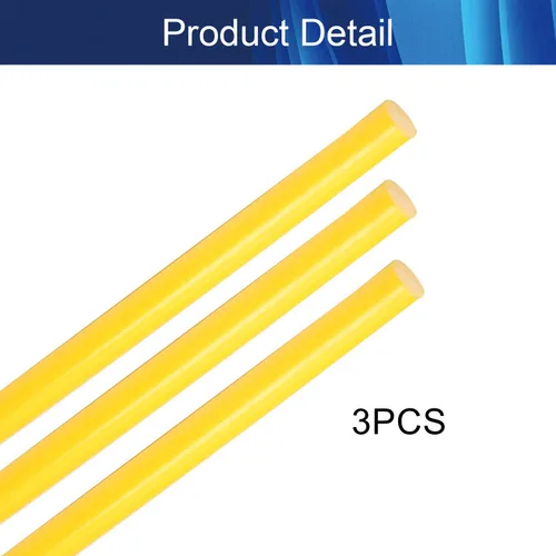 Miniatura 4 de Aicosineg Barra redonda de plástico de polioximetileno para la industria mecánica, color amarillo, 1/3 x 39-3/8 pulgadas (profundidad x largo), 3