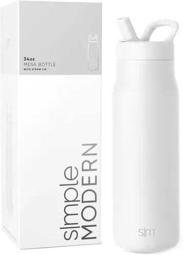 Miniatura 42 de Simple Modern Botella de agua con tapa de pajilla Termo de acero inoxidable aislado Botellas de agua reutilizables para viajes para gimnasio