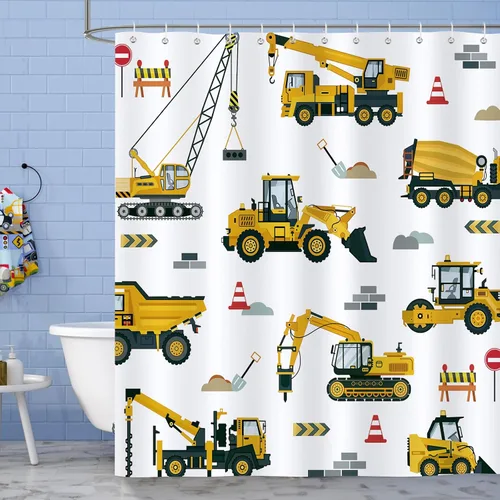 Miniatura 12 de Cortina de ducha Bonhause para niños ABC, linda decoración educativa del alfabeto animal para baño de niños pequeños, 72 x 72 pulgadas, tela