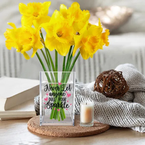 Miniatura 5 de Never Let Anyone Dull Your Sparkle - Organizador de brochas de maquillaje acrílico, almacenamiento de pinceles acrílicos para niñas, regalos