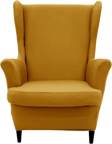 Miniatura 11 de Wingback - Funda elástica para silla, 2 piezas, con respaldo de ala, funda protectora de muebles impresa, suave con parte inferior elástica