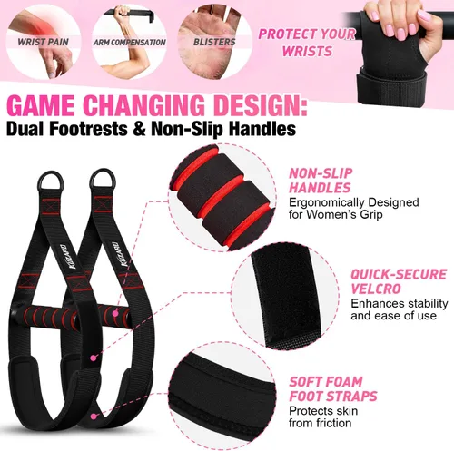 Miniatura 6 de Bandas de asistencia para dominadas para mujeres, bandas de resistencia resistentes con asas, banda de ejercicio con anclaje de puerta, juego