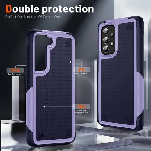 Miniatura 42 de Jeylly Compatible con Samsung Galaxy A22 5G Funda, Funda Samsung A22 5G con 2pcs protectores de pantalla de vidrio templado