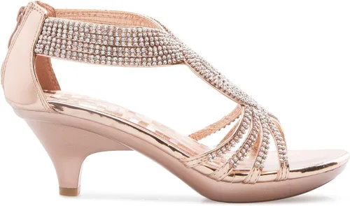Miniatura 2 de Olivia K - sandalias de tacón bajo para mujer, con tiras y diamantes de imitación