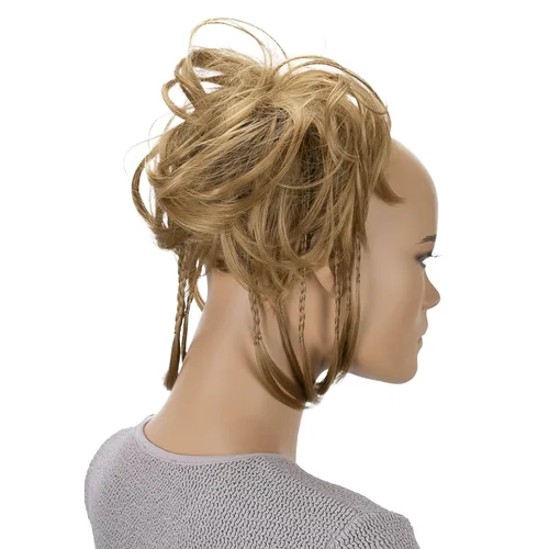 Miniatura 18 de CAISHA Prettyshop - Banda elástica grande XXL tipo postizo de cabello trenzado apenas ondulado, ideal para peinados recogidos o rodetes desaliñados