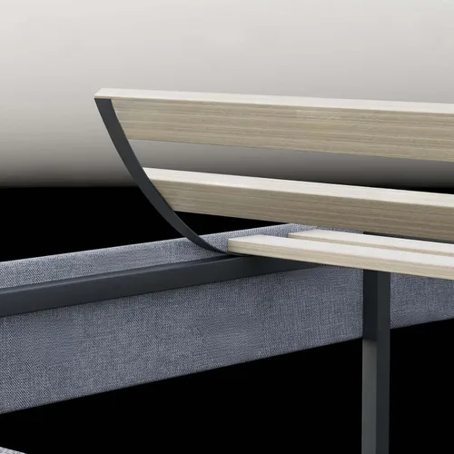 Miniatura 5 de Base de cama tapizada de tamaño matrimonial con cabecera de botón ajustable, base de colchón con soporte de listones de madera, no necesita somier