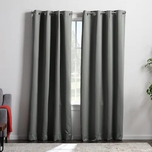 Miniatura 32 de Linenspa Juego de 2 paneles de cortinas 100% opacas, cortinas azul marino de 63 pulgadas de largo, aislamiento térmico, reducción de ruido