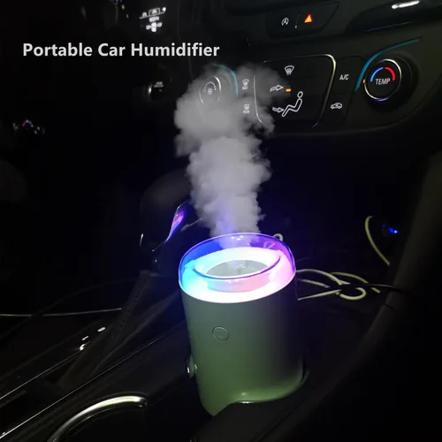 Miniatura 3 de Mini humidificador portátil azul cielo – 8.6 fl oz, nano spray de niebla fría, 1.4 fl oz/h, 2 modos de luz, humidificador ultrasónico personal
