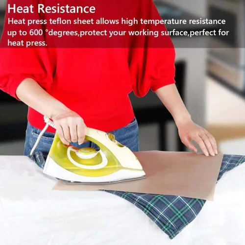 Miniatura 5 de Paquete de 3 hojas de teflón para prensa térmica 15x15 y 3 rollos de cinta de transferencia de calor de 10 mm, hoja de transferencia antiadherente