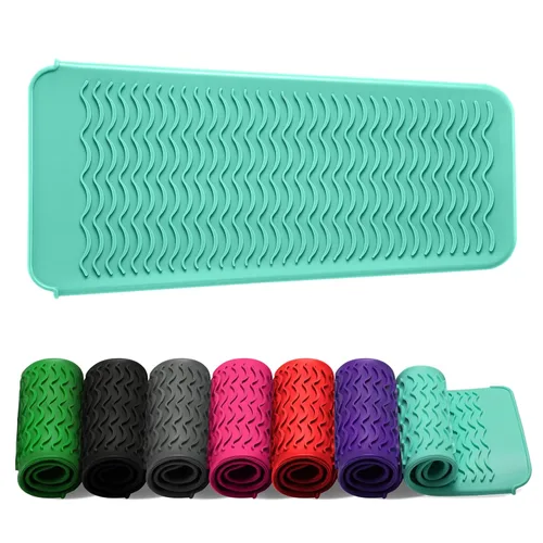 Miniatura 14 de ZAXOP Paquete de 2 bolsas de silicona resistentes al calor para plancha plana, rizador, alisador de cabello, varitas para rizar el cabello, Rosa