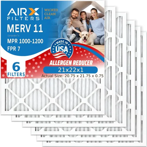 Miniatura 44 de AIRX Filters MERV 11 - Filtro para horno de aire de 18 x 18 x 1 pulgadas, para alergias, polvo, caspa de mascotas (paquete de 6), filtro plisado