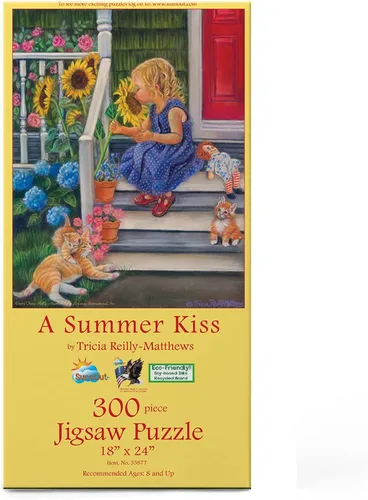 SUNSOUT INC - A Summer Kiss - Rompecabezas de 300 piezas por artista: Tricia Reilly-Matthews - Tamaño acabado 18" x 24" - MPN # 35877