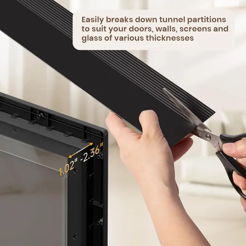 Miniatura 5 de Puerta de perro con 3 solapas, puerta grande para perros, puerta para perros para instalar en puertas o paredes interiores y exteriores, capa