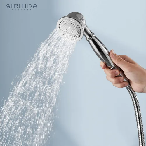 Miniatura 5 de Airuida Sistema de ducha expuesto, cabezal de ducha de lluvia de 8 pulgadas con rociador de mano, juego de grifo de ducha de montaje en pared de una