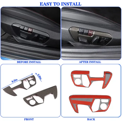 Miniatura 6 de Ajuste para Toyota Supra GR A90 A91 MK5 2018-2022 Ajuste de asiento Botón de ajuste de la cubierta del panel, marco de decoración del panel
