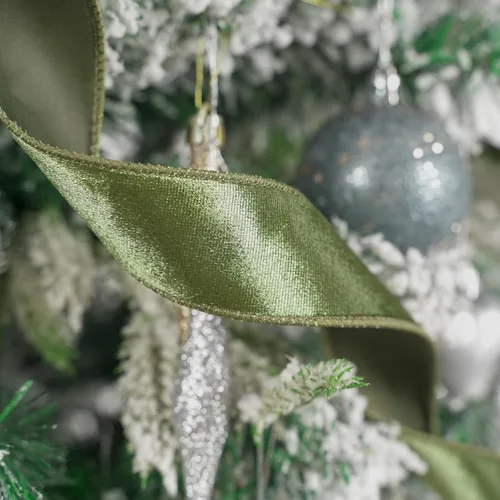 Miniatura 6 de MEEDEE Cinta de terciopelo verde musgo, 1.5 pulgadas, 25 yardas, terciopelo triturado, cinta de Navidad para árbol, coronas, lazos Verde Oliva
