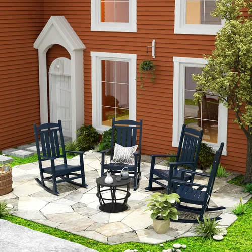Miniatura 4 de WestinTrends Malibu - Mecedora para exteriores/patio, color azul marino