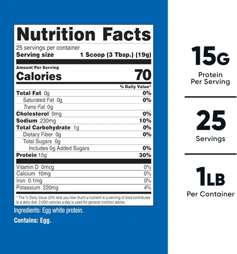 Miniatura 2 de Nutricost Polvo de proteína de clara de huevo 1 libra (sin sabor), sin OMG, sin gluten
