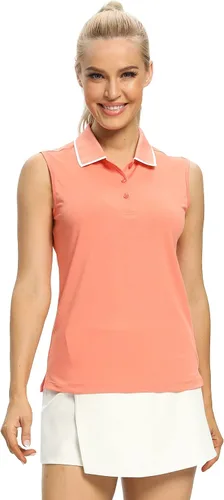 Miniatura 6 de Camisetas tipo polo para mujer, sin mangas, para golf, tenis, UPF 50+, ligeras