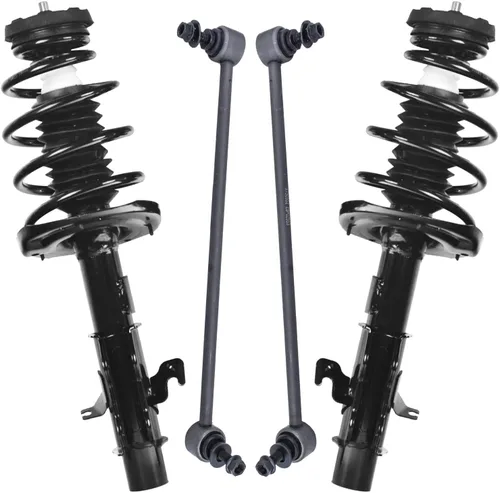 Miniatura 28 de Detroit Axle - Kit de 4 barras estabilizadoras delanteras para Ford F-150 2021 2022 2023 2024, 2 puntales con resorte helicoidal, 2 eslabones