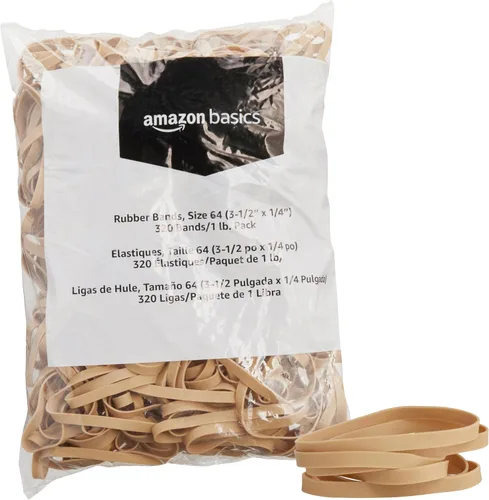 Miniatura 7 de Amazon Basics Bandas de goma, suministros de oficina, tamaño 33 (3-1/2 x 1/8 pulgadas), elásticas, 600 bandas/paquete de 1 libra, paquete de 3