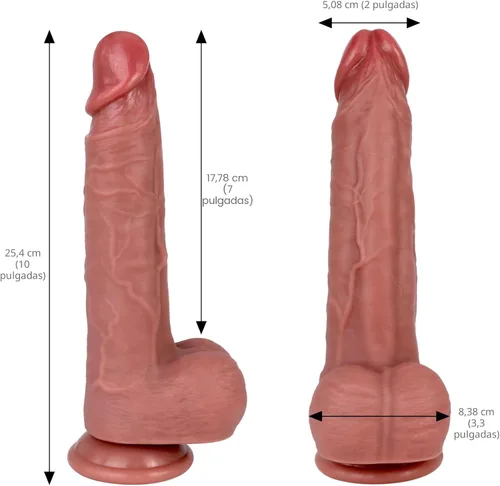 Miniatura 2 de Consolador realista de 9 pulgadas – Venas y textura de piel realistas, silicona gruesa con fuerte ventosa de succión, juguete adulto para placer