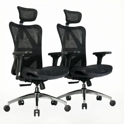 Miniatura 17 de SIHOO M57 Silla de oficina ergonómica de malla, silla de escritorio con respaldo alto para el hogar con reposabrazos 3D, soporte lumbar y Negro