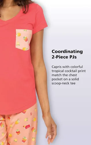 Miniatura 3 de PajamaGram Womens PJs Sets - Ladies Pajamas Capris 100% Cotton