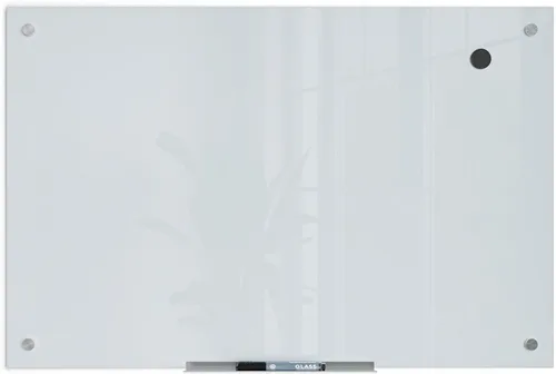 Miniatura 2 de U Brands Pizarra blanca magnética de vidrio, 24 x 36 pulgadas, superficie blanca esmerilada, sin marco, solo para uso con imanes de alta energía