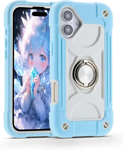 Miniatura 23 de MARKILL Funda compatible con iPhone 15 de 6.1 pulgadas con soporte integrado, [grado militar resistente de cuerpo completo] protección contra Rosa